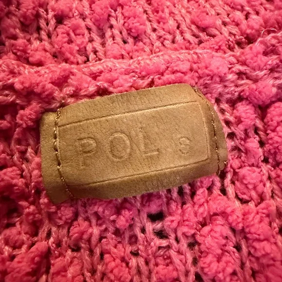 POL Pink Hoodie Popcorn Knit Sweater - Picture 6 of 8